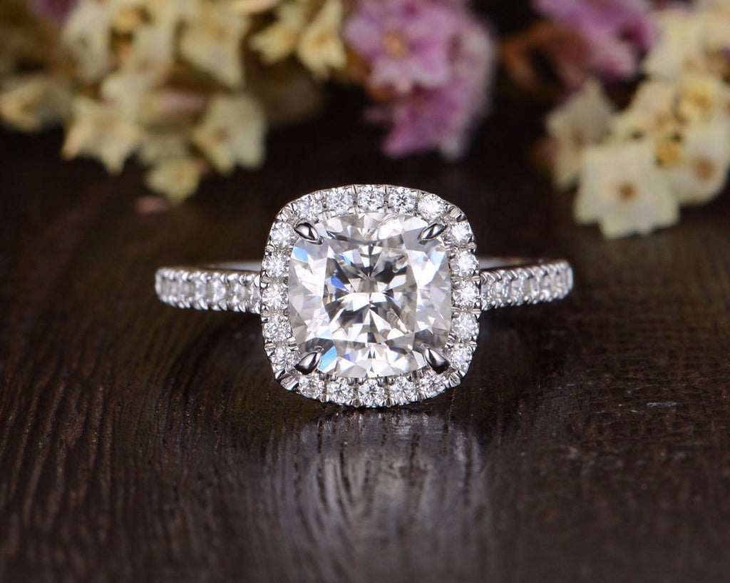 18ct Rose Gold Vintage Halo Diamond Engagement Ring